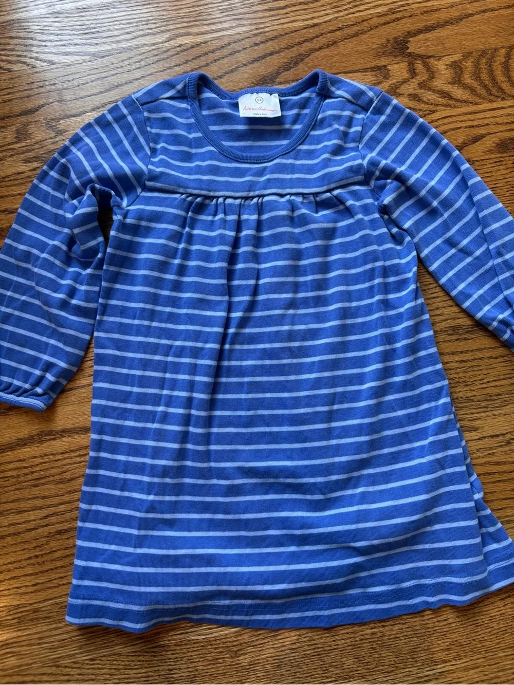 Hanna Andersson Playday Blue Striped Cotton Dress